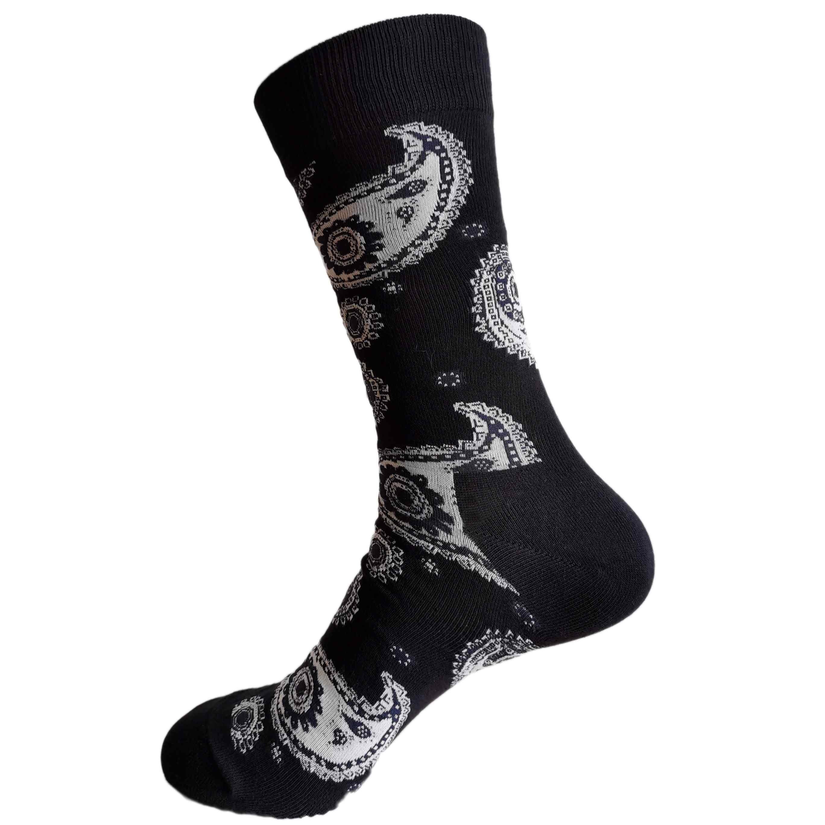 3-Pack Black Paisley Socks