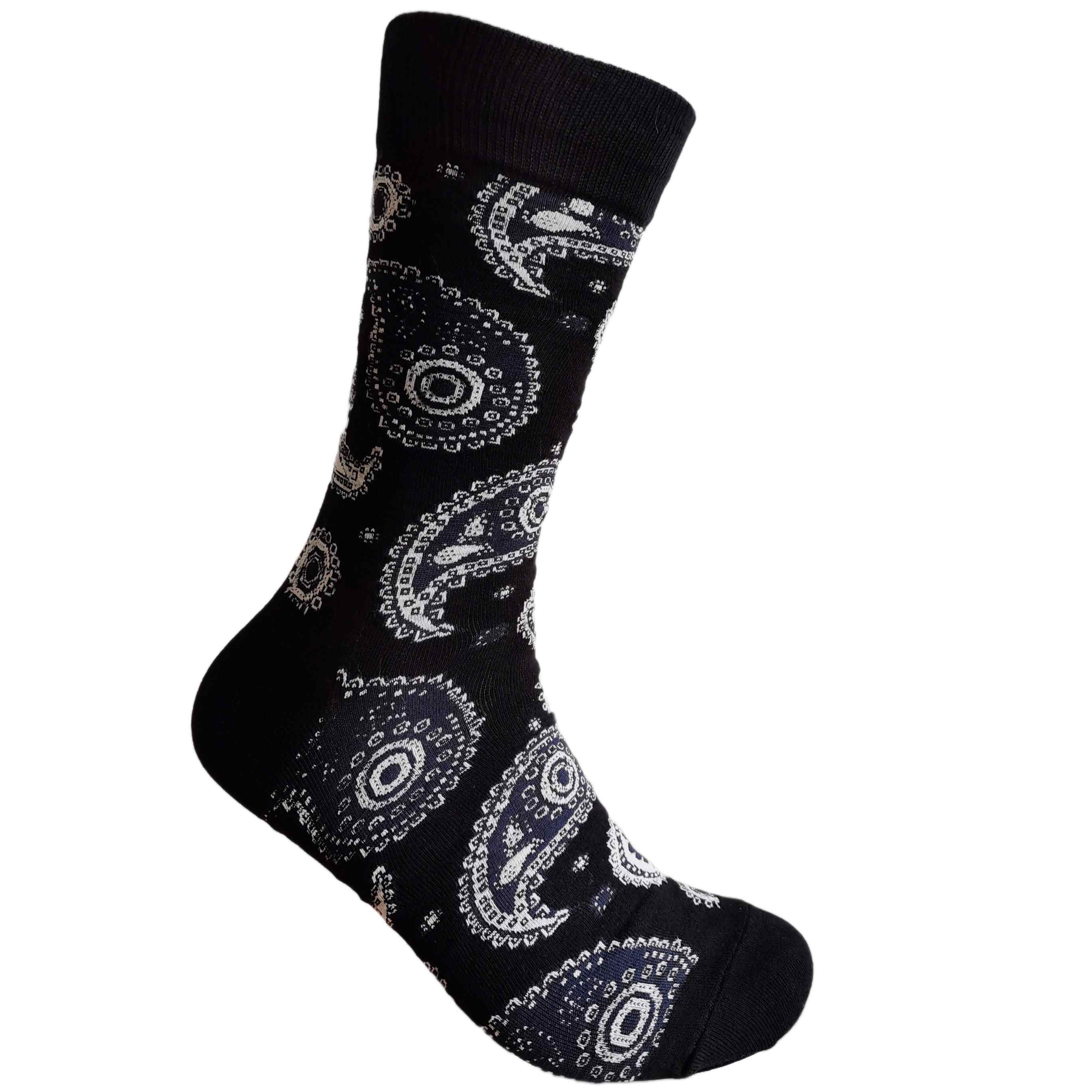 3-Pack Black Paisley Socks