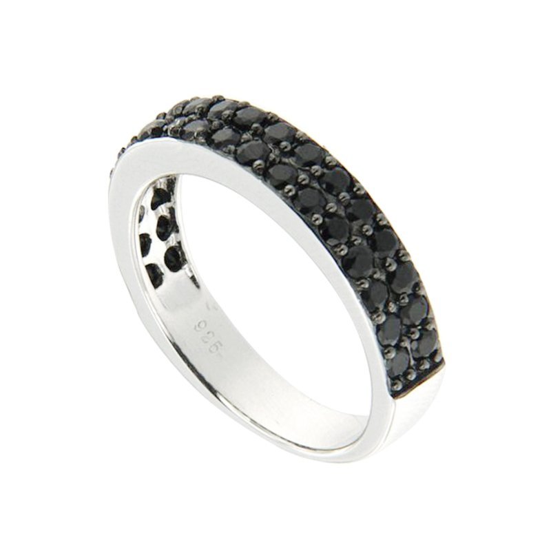 Black Stone & Black Spinel Rings | Rhodium - Plated Sterling Silver Cocktail Designs | Gift Combo Bundles for Mom, Wife & Sister by Pearlz Gallery - Fine Rings - British D'sire