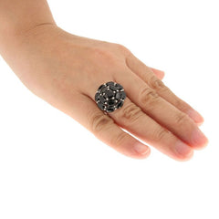 Black Stone & Black Spinel Rings | Rhodium - Plated Sterling Silver Cocktail Designs | Gift Combo Bundles for Mom, Wife & Sister by Pearlz Gallery - Fine Rings - British D'sire