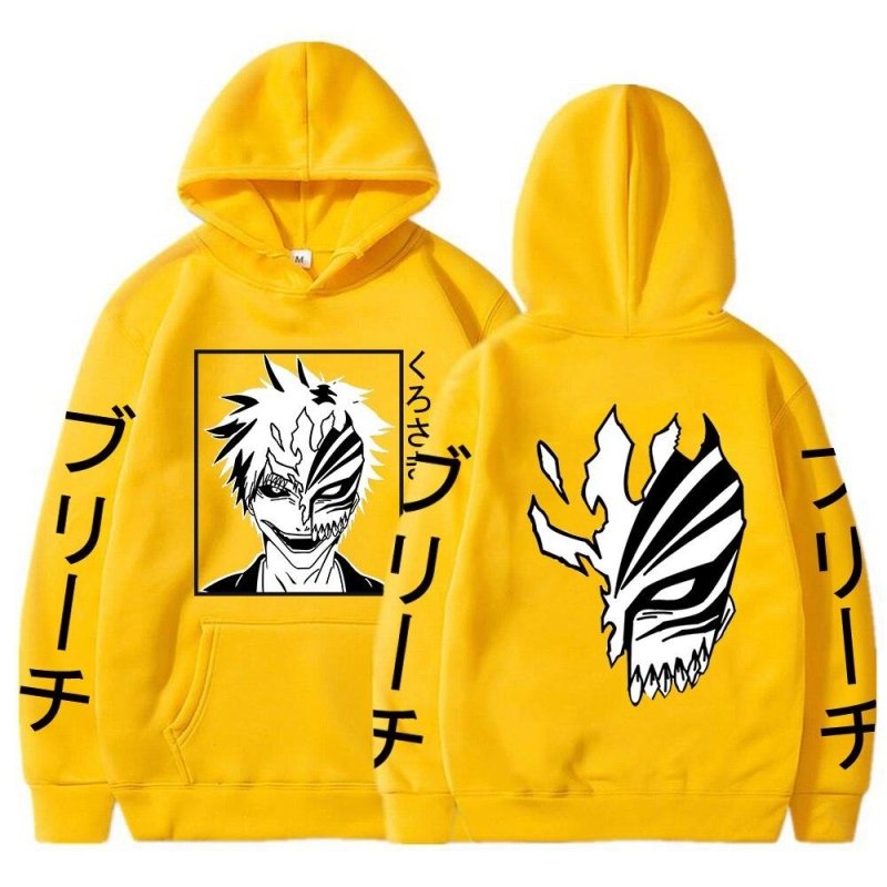 Bleach Kurosaki Ichigo Anime Harajuku Hoodies Gothic Cartoon Manga Mask Boy Graphic Men Women Winter Long Sleeves Sweatshirts - Mens Hoodies & Sweatshirts - British D'sire