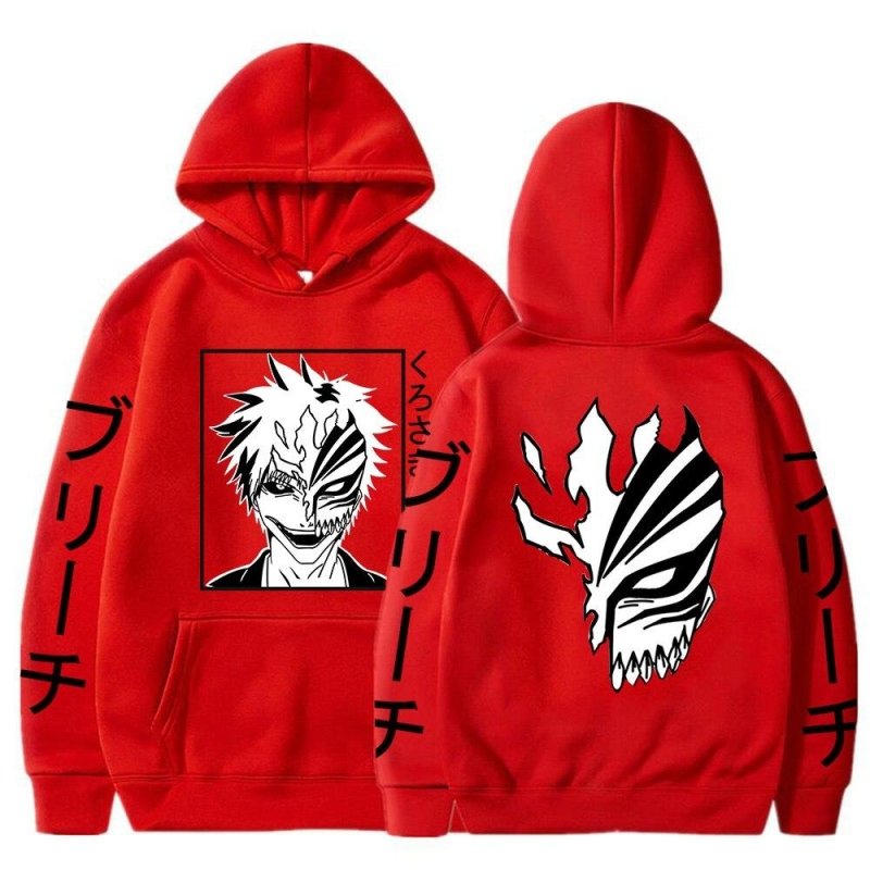 Bleach Kurosaki Ichigo Anime Harajuku Hoodies Gothic Cartoon Manga Mask Boy Graphic Men Women Winter Long Sleeves Sweatshirts - Mens Hoodies & Sweatshirts - British D'sire