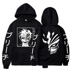 Bleach Kurosaki Ichigo Anime Harajuku Hoodies Gothic Cartoon Manga Mask Boy Graphic Men Women Winter Long Sleeves Sweatshirts - Mens Hoodies & Sweatshirts - British D'sire