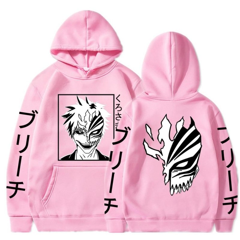 Bleach Kurosaki Ichigo Anime Harajuku Hoodies Gothic Cartoon Manga Mask Boy Graphic Men Women Winter Long Sleeves Sweatshirts - Mens Hoodies & Sweatshirts - British D'sire