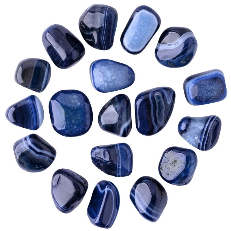 Blue Banded Agate Medium Tumblestone 2-3cm - British D'sire