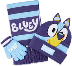 Bluey Hat Scarf and Gloves Set Kids - Beanie Scarf and Kids Gloves One Size Cosy Winter Accessories - Gifts for Kids - Women's Scarves - British D'sire