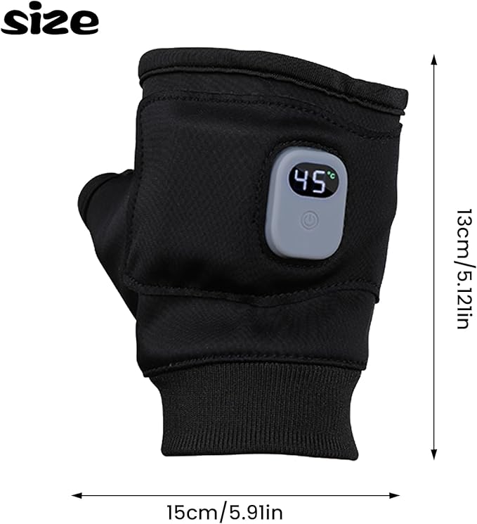 Bobety Electric Heated Gloves, Heated Gloves Rechargeable, Heated Work Gloves - 3 - Speed Adjustable Heated Riding Gloves, Rechargeable Fingerless, Half - Finger, Fast Heating - Gloves & Mittens - British D'sire