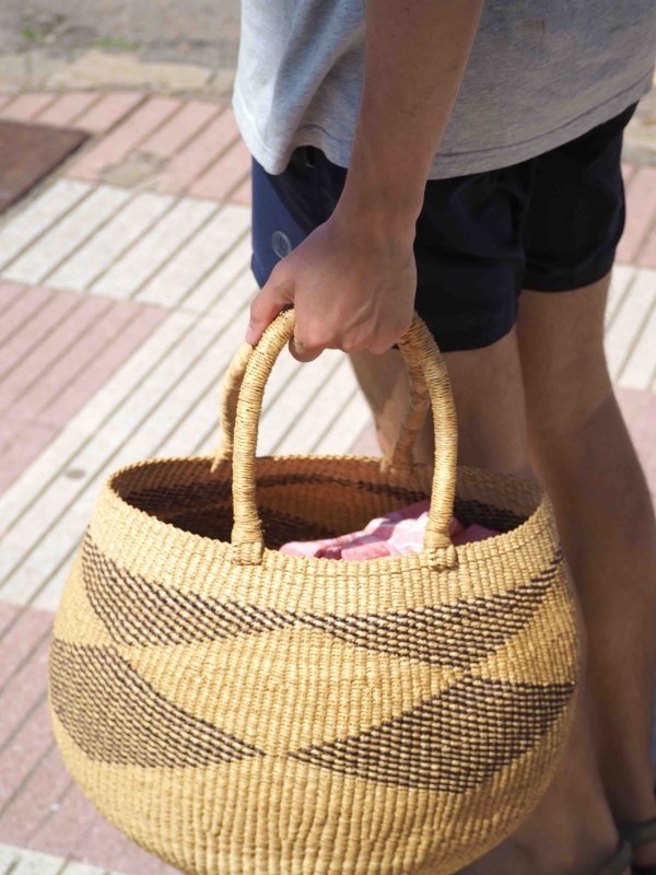 Bolo Basket with Diamond Pattern - basket - British D'sire