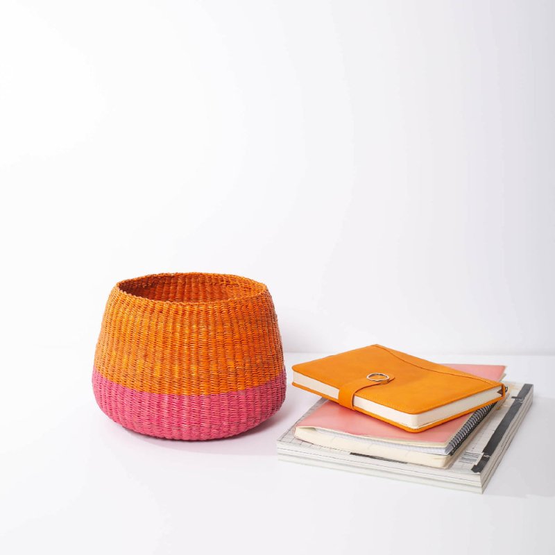 Bolo Colour Block Baskets (Navy/Pink/Orange) - basket - British D'sire