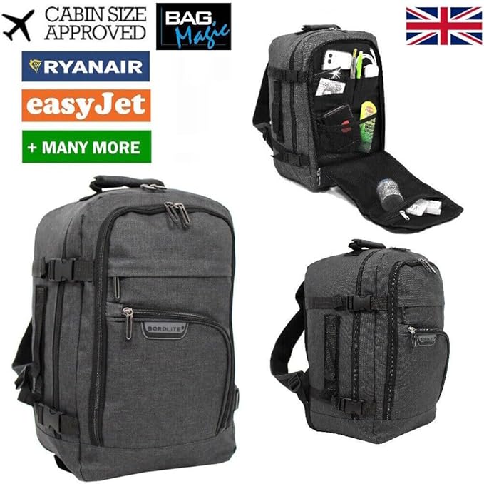 Bordlite Travel Underseat Cabin Approved Backpack, Lightweight Travel Rucksack, Premium Carry on Bag, 40x20x25cm - Luggage & Bags - British D'sire