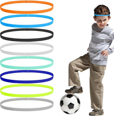 Boys Headband for Kids,8Pcs Nylon & Silicone Elastic Kids Sports Headbands,Non Slip Kids Headbands,Thin Running Hairbands Football Headbands for Boys, Kids - British D'sire