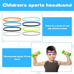 Boys Headband for Kids,8Pcs Nylon & Silicone Elastic Kids Sports Headbands,Non Slip Kids Headbands,Thin Running Hairbands Football Headbands for Boys, Kids - British D'sire