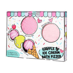 Bubble T Cosmetics Waffle & Ice Cream Bath Bomb Gift Set - Set of 4 - Bath & Body Gift Sets - British D'sire