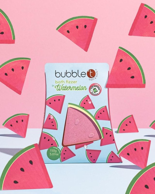 Bubble T Fruitea Edition Fizzing Watermelon Bath Bomb 150g - Bath Bomb - British D'sire