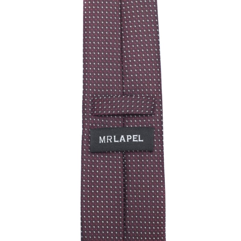 Burgundy Spotted Silk Tie - All Products - British D'sire