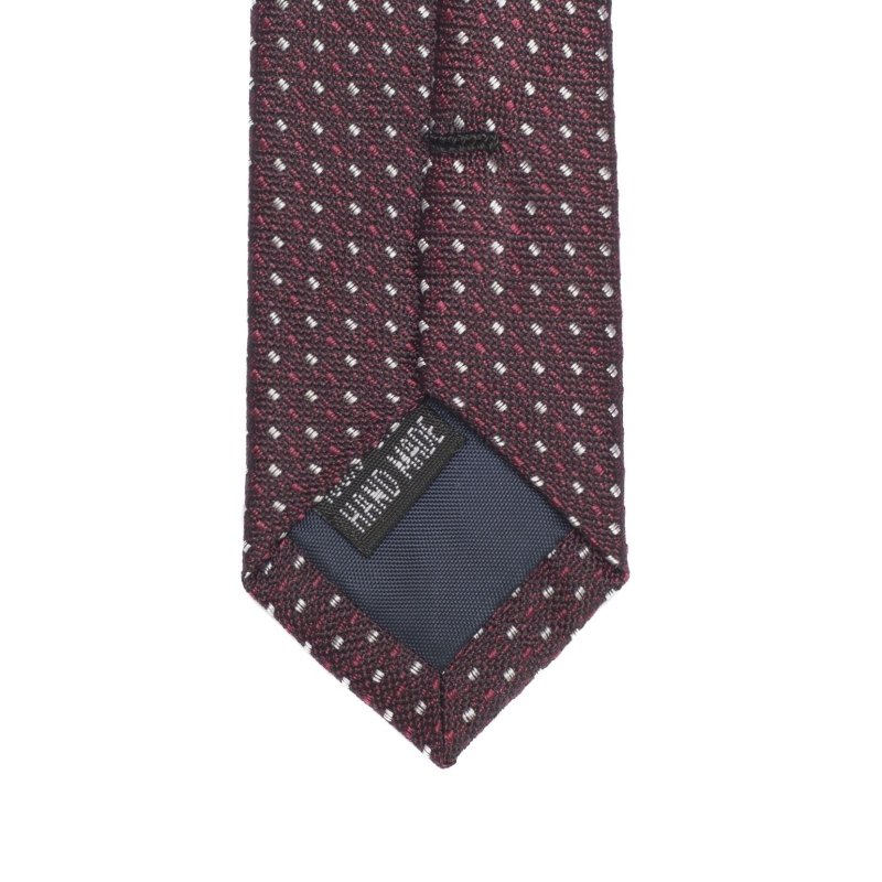 Burgundy Spotted Silk Tie - All Products - British D'sire