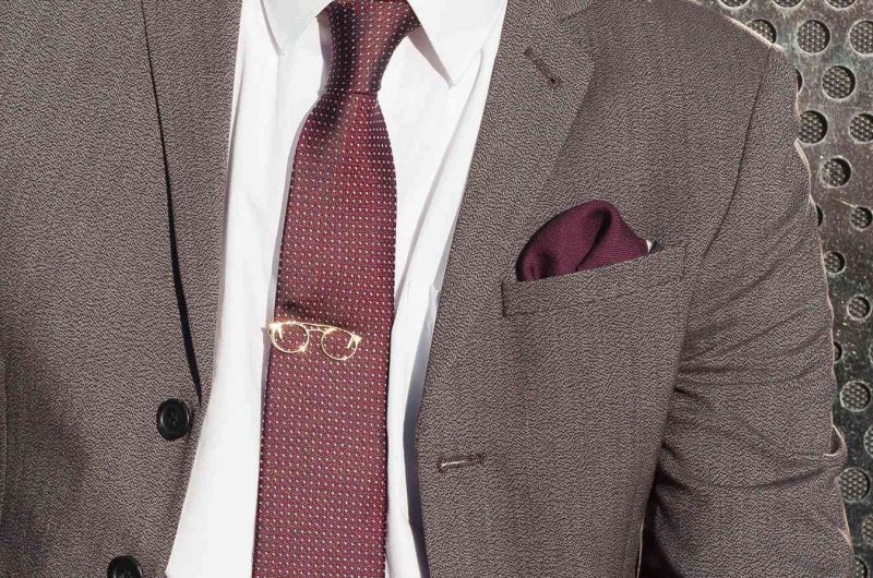 Burgundy Spotted Silk Tie - All Products - British D'sire