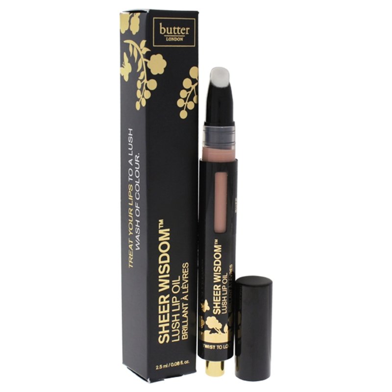 Butter London - Sheer Wisdom Lush Lip Oil - Buff for Women - 0.08 oz Lip Oil - Lip Oil - British D'sire