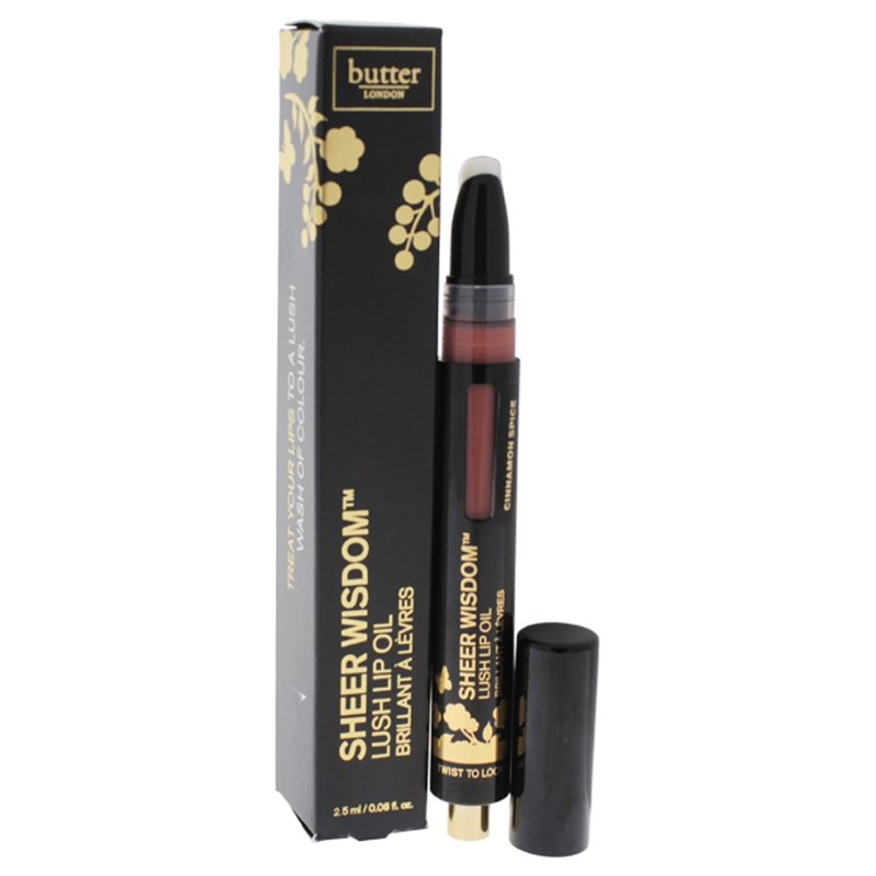 Butter London - Sheer Wisdom Lush Lip Oil - Cinnamon Spice for Women - 0.08 oz Lip Oil - Lip Oil - British D'sire