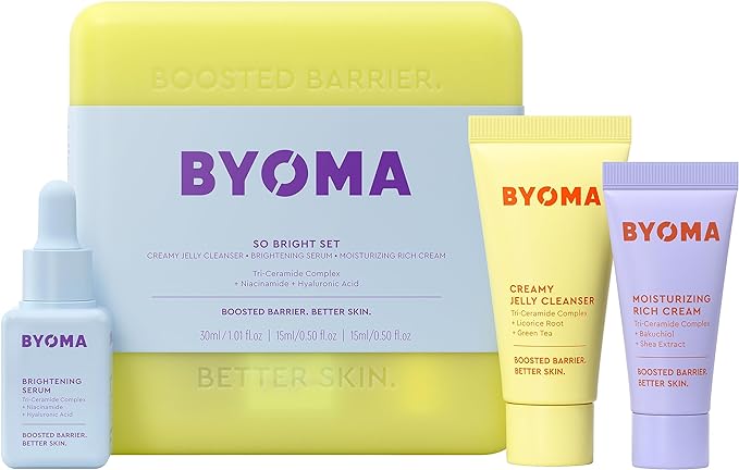 BYOMA Brightening Starter Kit - Mini Cleanser 30ml, Mini Rich Cream 15ml, Mini Brightening Serum 15ml - British D'sire