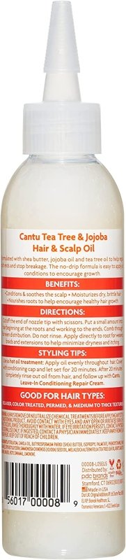 Cantu Shea Butter Tea Tree & Jojoba Hair & Scalp Oil 180 ml (packaging may vary) - Hair Oil - British D'sire