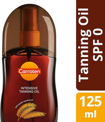 Carroten Intensive Tanning Oil 125 ml - Tan Accelerator with Carrot and Coconut Oils - Sunbed Tanning Accelerator with Vitamin A & E - without SPF - British D'sire