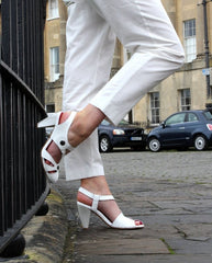 Chardonnay - White Croc - Open toe sandal - Heel Shoe - British D'sire