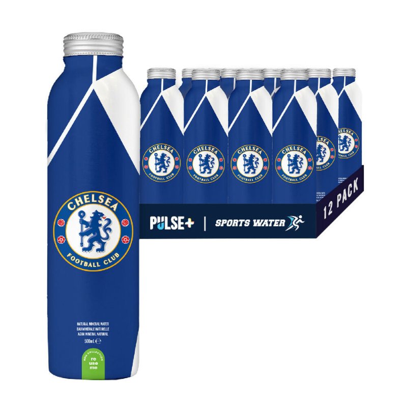 Chelsea FC Aluminum Water Bottle by Chelsea FC for Unisex - 12 x 16.9 oz Water - Water Bottles & Thermos - British D'sire