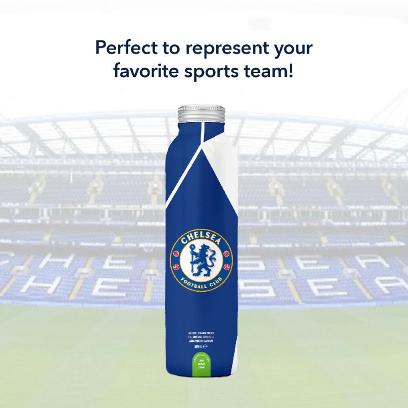 Chelsea FC Aluminum Water Bottle by Chelsea FC for Unisex - 12 x 16.9 oz Water - Water Bottles & Thermos - British D'sire