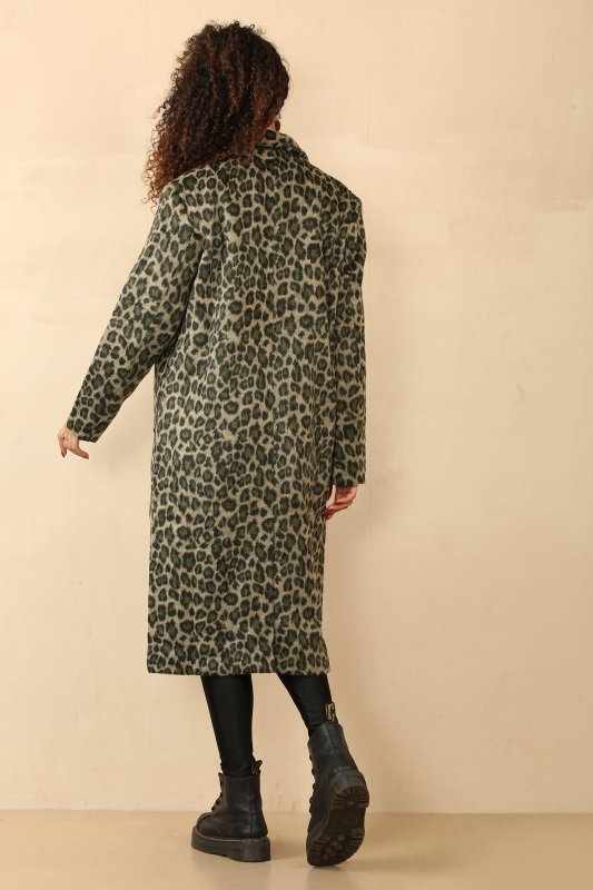 Chic Leopard Print Longline Coat - jacket - British D'sire