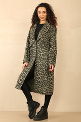 Chic Leopard Print Longline Coat - jacket - British D'sire