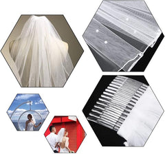 CICILIAYA Bridal Veil Pearl Veils Wedding Vails Women's White Ivory Short Veils with Comb for Brides Shower Hen Party Chucky Costume Dress Up Gift Prom Halloween Girls First Communion - Wedding Clothing - British D'sire