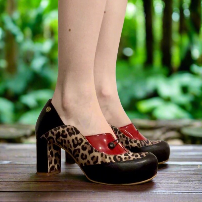 Cinque - Red leopard cork - Heel Shoe - British D'sire