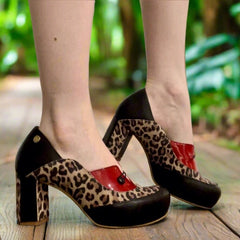 Cinque - Red leopard cork - Heel Shoe - British D'sire