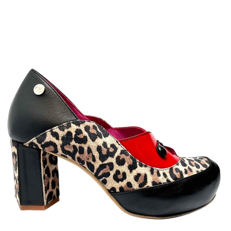 Cinque - Red leopard cork - Heel Shoe - British D'sire