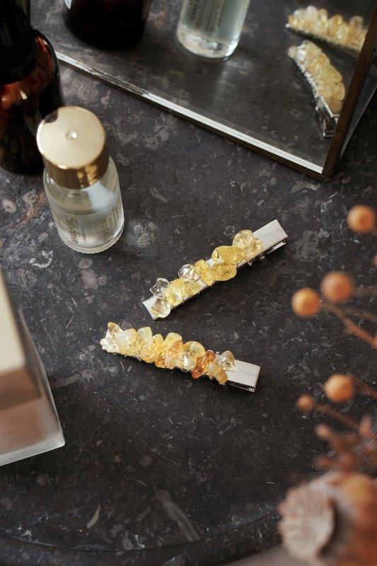 Citrine Crystal Hair Clip - Set of 2 - Hair Clipper & Trimmer Accessories - British D'sire