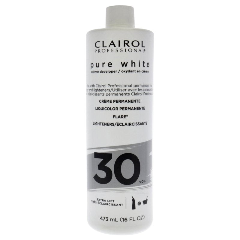 Clairol - Pure White 30 Volume Creme Developer for Unisex - 16 oz Lightener - Lightener - British D'sire