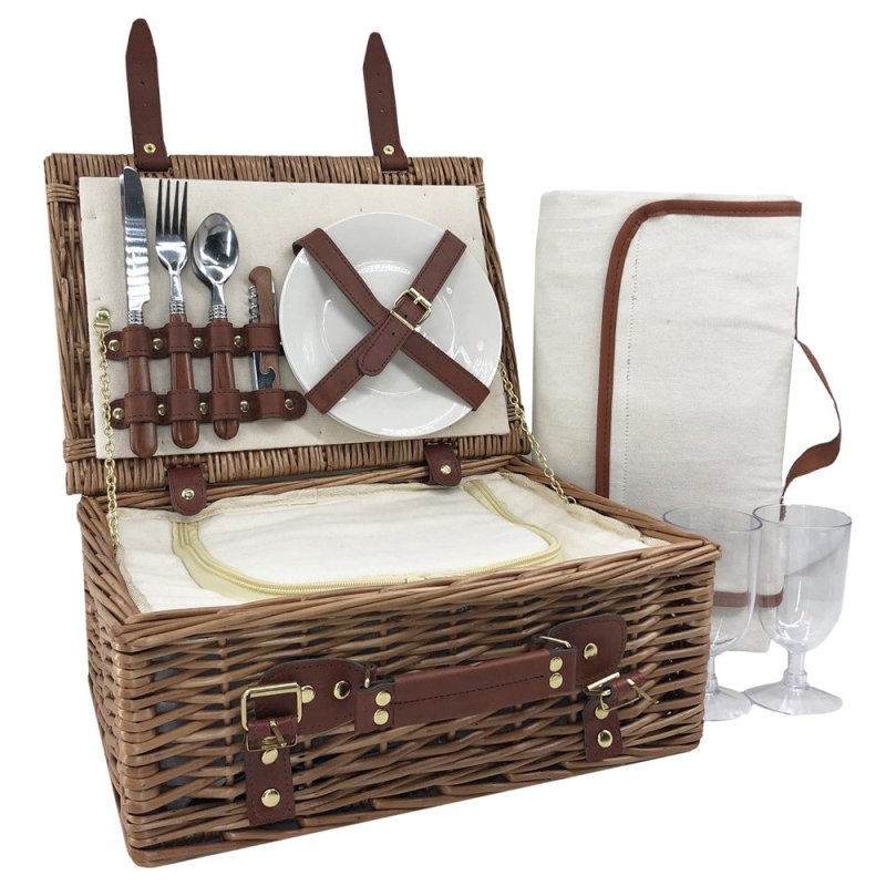 Classic Wicker Fitted Picnic Basket - Fitted Picnic Baskets - British D'sire