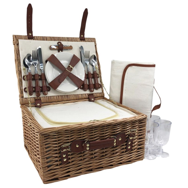 Classic Wicker Fitted Picnic Basket - Fitted Picnic Baskets - British D'sire