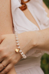 Clear Quartz Stone Bracelet with Detail - Bracelets - British D'sire