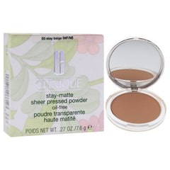 Clinique - Stay - Matte Sheer Pressed Powder - 03 Stay Beige MF - M for Women - 0.27 oz Powder - Powder - British D'sire