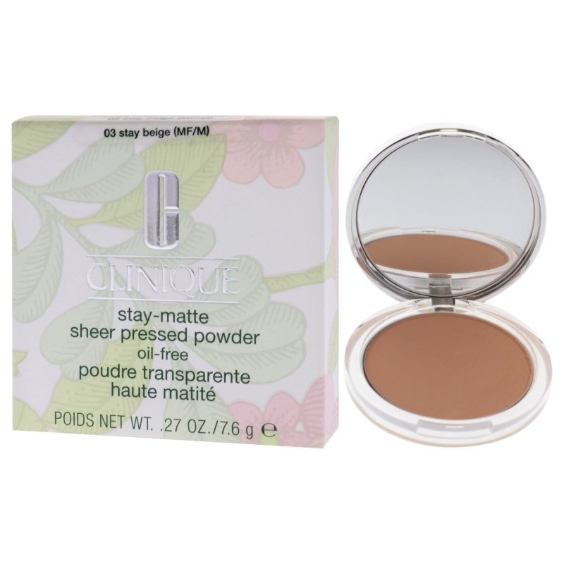 Clinique - Stay - Matte Sheer Pressed Powder - 03 Stay Beige MF - M for Women - 0.27 oz Powder - Powder - British D'sire