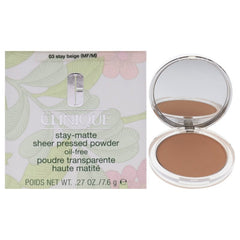 Clinique - Stay - Matte Sheer Pressed Powder - 03 Stay Beige MF - M for Women - 0.27 oz Powder - Powder - British D'sire