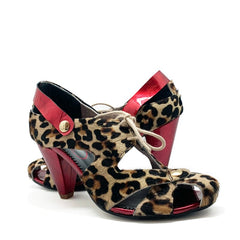 Coco - Leopard/Red heel sandal - Heel Shoe - British D'sire