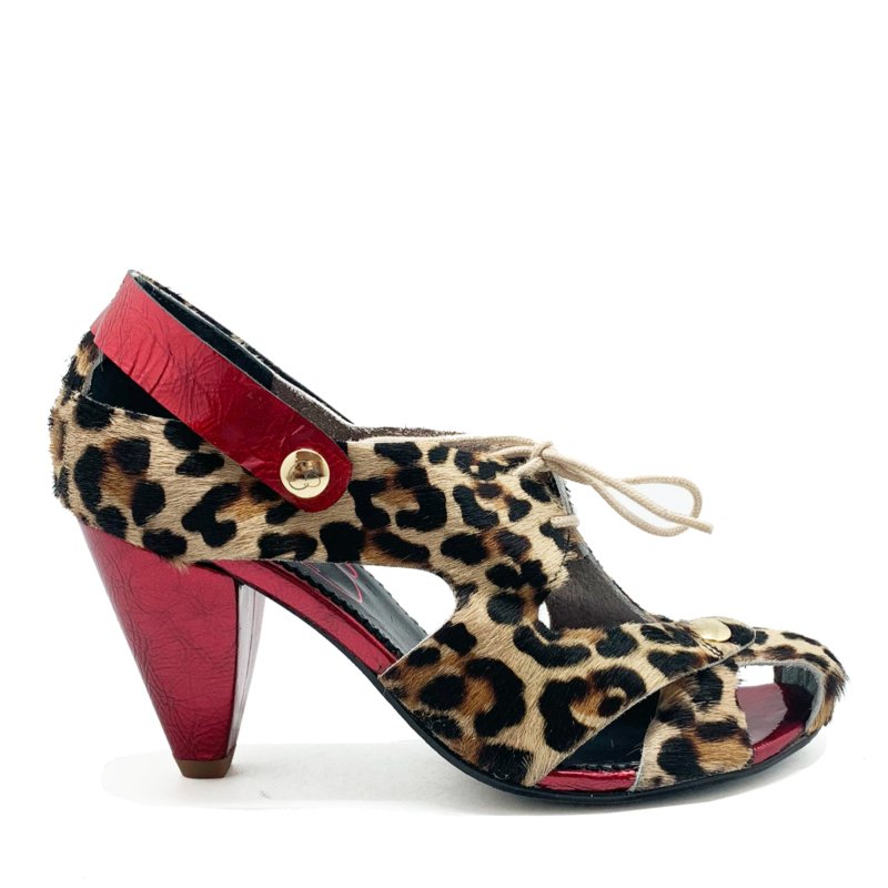 Coco - Leopard/Red heel sandal - Heel Shoe - British D'sire