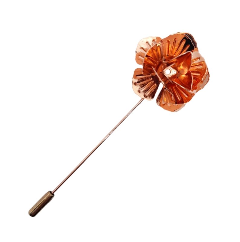 Copper Lapel Pin Flower - All Products - British D'sire