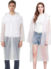 Cosowe Rain Ponchos for Adults Reusable, 2 Pcs Raincoats Emergency for Women Men with Hood and Drawstring - British D'sire