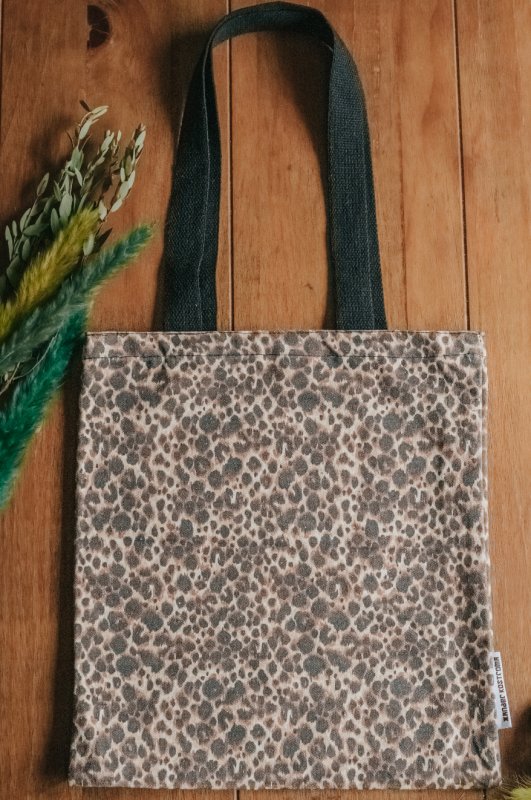 Cotton Canvas Leopard Print Shopper Tote Bag by Xander Kostroma - Handbags - British D'sire