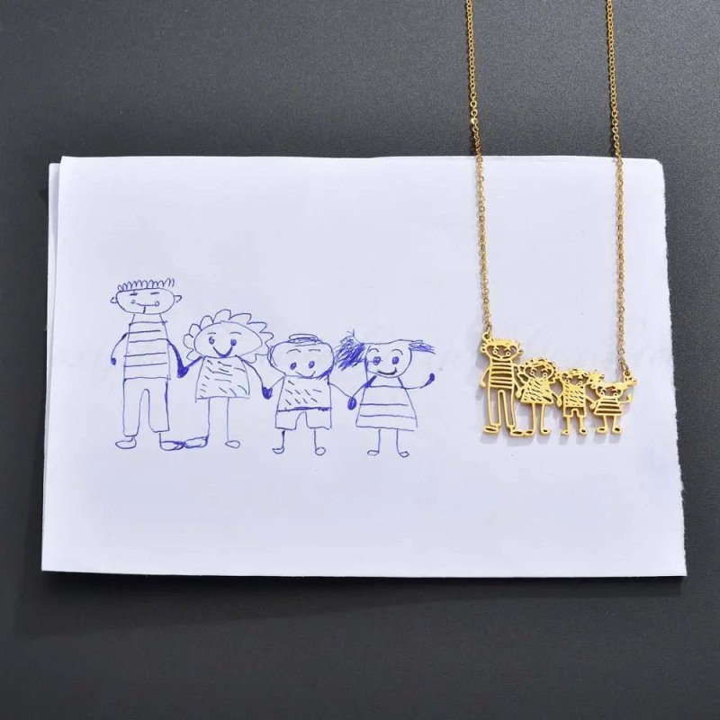 CREATE YOUR OWN DESIGN & DRAWINGS - Doodle Drawing Necklace - custom necklace - Necklaces - British D'sire