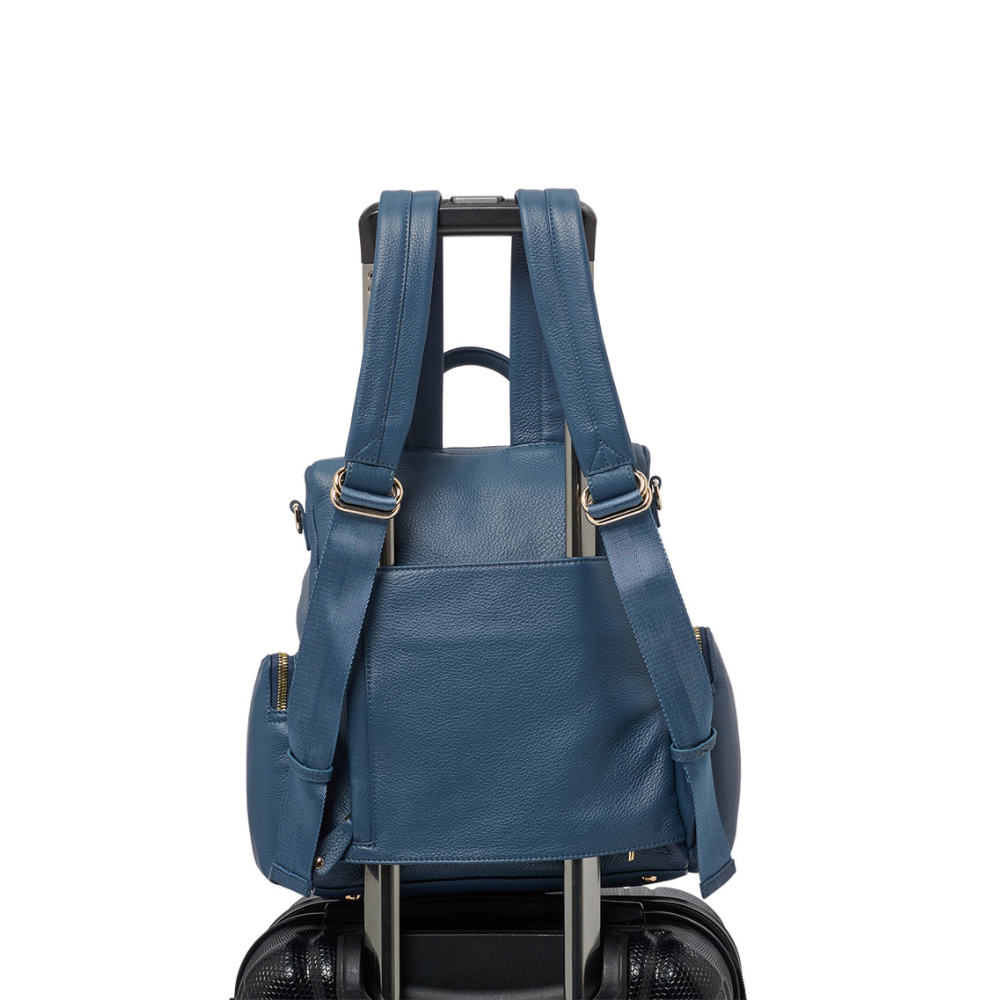 Amber Midi Denim Leather Backpack